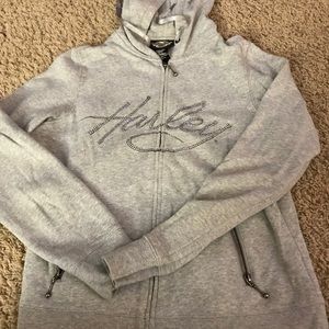 Harley Davidson rhinestone zip up hoodie